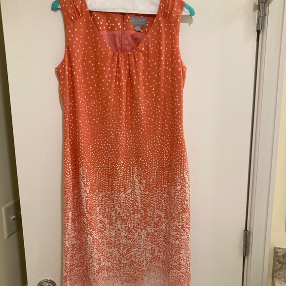 Pure Collection Coral Sleeveless Dress Size 8/10 - Picture 7 of 9